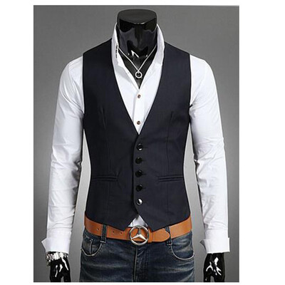 

2018 New Fashion Spring And Autumn Men Tide Korean Slim Plus gentleman Vest Mens Jacket Suit Vest For Men M-5XL Suit Accessories