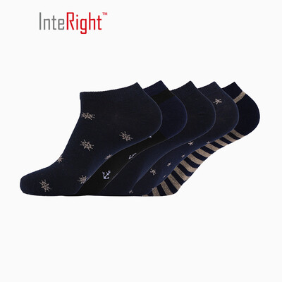 

INTERIGHT boat socks mens cotton four seasons breathable boat socks 5 loaded color C