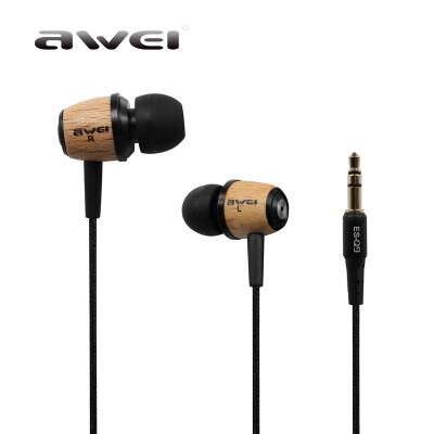 

ES-Q9 3.5mm Wood Stereo Noise-isolating Hi-fi In-ear Earphones Heavy Bass Music Headset Headphones