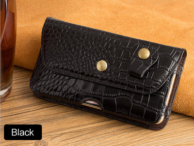 

Genuine Leather flip Case For Samsung S6 S7 S8 Plus Note 8 Crocidile Texture Hip Hanging package Phone Bags Wallet