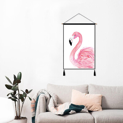 

Yonago home MIZ bedside painting wall decoration wall decoration creative porch wall decoration meter box bedroom wall decoration background cloth Nordic ins wind flamingo