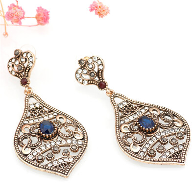 

New Round Resin Vintage Earrings Bijoux Turkish Flower Drop Earring Max Brincos Grandes Metal Alloy Antiuqe Earring Accessories