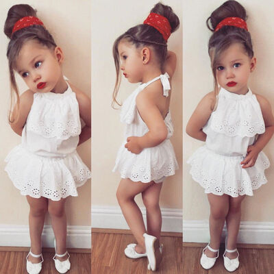 

Newborn Baby Girls Lace Sleeveless Top Shorts Skirts Outfits Set Clothes Summer