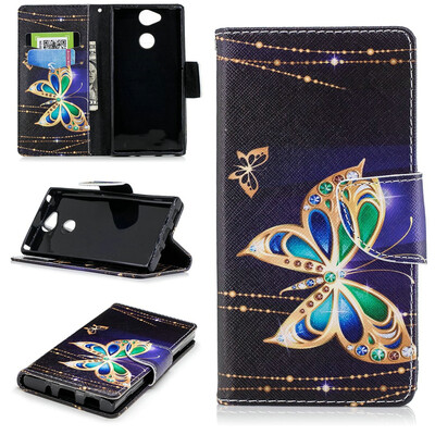 

BEFOSPEY Painting PU LeatherSoft TPU Card Slot Stand Wallet Case For Sony Xperia XA252"2018