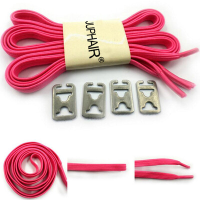 

JUP 1 пара Lazy Not Tie Shoelaces Металлическая мода Простая удобная кружевная пряжка Эластичный полиэстер Резиновые шнурки Плоски