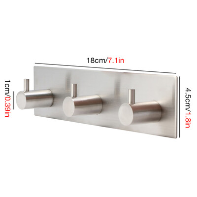

Cntomlv 3M Sticker Adhesive Stainless Steel Hooks Wall Door Clothes Coat Hat Hanger Kitchen Bathroom Rustproof Towel Hooks