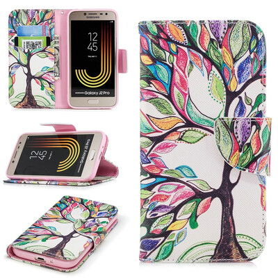 

BEFOSPEY Painting PU LeatherSoft TPU Card Slot Stand Wallet Case For Samsung Galaxy J2 Pro2018 J2201850