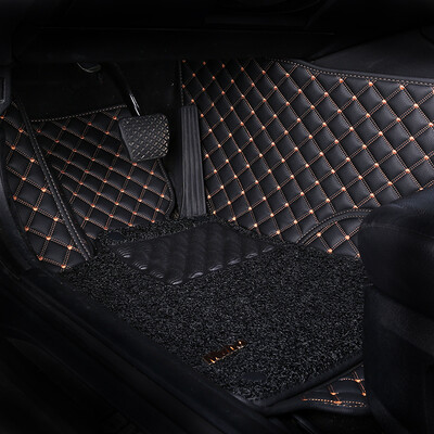 

Mubo MUBO car mats are surrounded by leather wire loops double mats dedicated to Audi Q3 car decoration supplies mats mysterious black