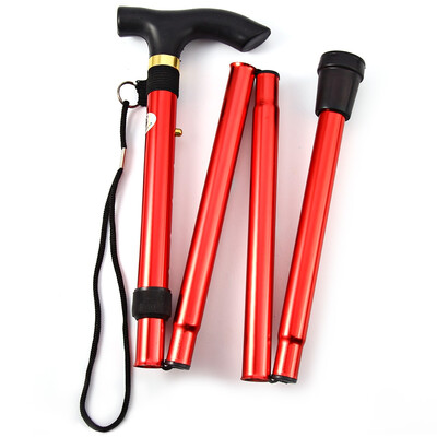 

Adjustable Aluminum Metal Walking Stick Folding Collapsible Travel Cane with Non-slip Rubber Base