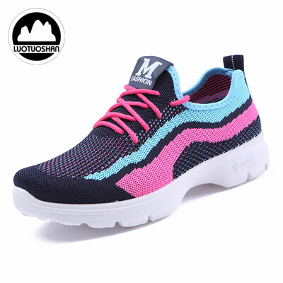 

Ladies fashion breathable Super light non-slip Leisure sports shoes Thick soles Running shoes Walking shoes lace-up Womens shoes