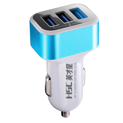 

HSC-300 Car Charger Triple USB Port Fast Charge Output Multiple Security Protection Compatible with Apple Android Device