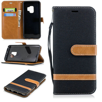 

BEFOSPEY Mixed Colors Denim PU LeatherSoft TPU Card Slot Stand Wallet Case For Samsung Galaxy S9201858