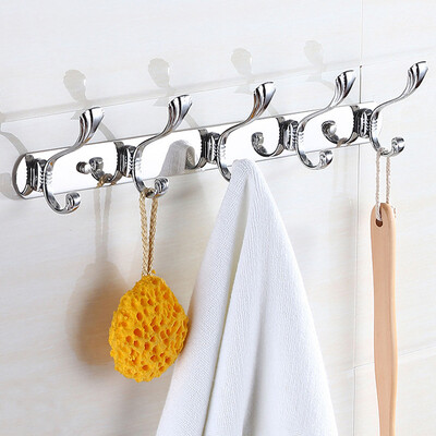 

Yuhuaze stainless steel strong hook double hook bathroom coat hook hook hook kitchen storage nail hook stable type 3 Pack