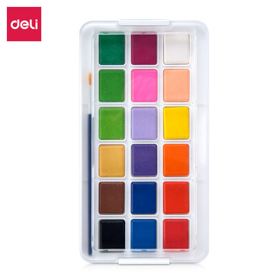 

Deli deli 18 color solid watercolor paint set beginner hand-painted watercolor paint 73869