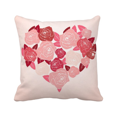 

Heart Shaped Roses Valentines Day Square Throw Pillow Insert Cushion Cover Home Sofa Decor Gift