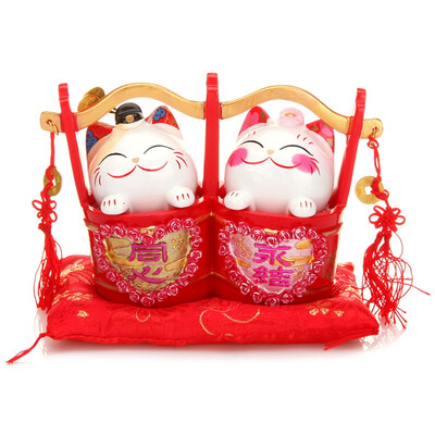

Jingdong Supermarket] Jinshi Gongfang Lucky Cat Decoration Wedding Gifts Creative Home Decoration Send Friend Yongjie Tongzi Sub-bucket C53572
