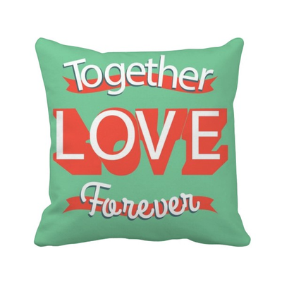 

Together Love Forever Valentines Day Square Throw Pillow Insert Cushion Cover Home Sofa Decor Gift
