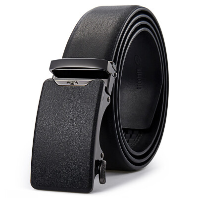 

Goldlion mens belt automatic buckle business casual belt simple mens youth pants with MPA82004-3191 black 125-130CM