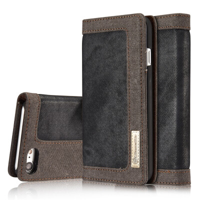 

Iphone 7 Plus8 Plus Luxury Canvas Villus Vintage Multi-function Wallet Card Clip Protection Cover Stand Phone case