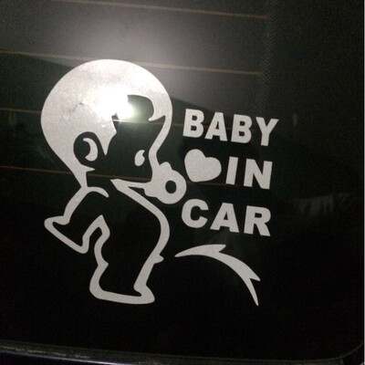 

1212CM BABY IN CAR Cute Fun Loving Childs Personality Car Stickers Boys Baby on board Motorcycle Decals Car Styling