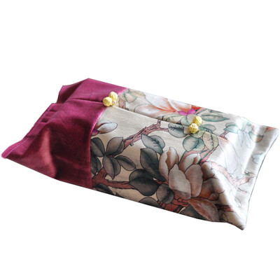 

Freeshipping Magnolia Flower Style Cotton Customized Wedding Room Car Hotel Decorative Embroidery Tissue Box Napkin Holder Cover