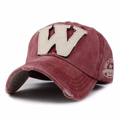 

Cotton Embroidery Letter W Baseball Cap Snapback Caps Bone casquette Hat Distressed Wearing Fitted Hat For Men Custom Hats