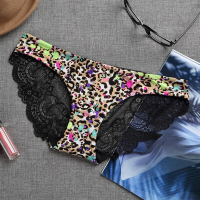 

Rose Lace Women Panties Seamless Print Underwear Sexy Briefs Women Leopard Lace Panties Plus Size  L XL XXL