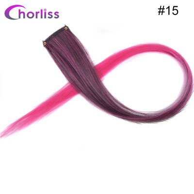 

Chorliss Clip In One Piece Hairpieces Ombre Synthetic Clip on Hair Extensions Colored Long Straight Fake Hair for Women Children