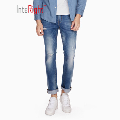 

INTERIGHT jeans mens trend slim narrow-legged jeans in blue 32