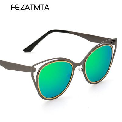 

FEIZATMTA Поляризованные солнцезащитные очки Женщины Cat Eye Солнцезащитные очки Новая мода Дамы сплава Frame Eyewear Девушки Летние вождения UV400 Окулос