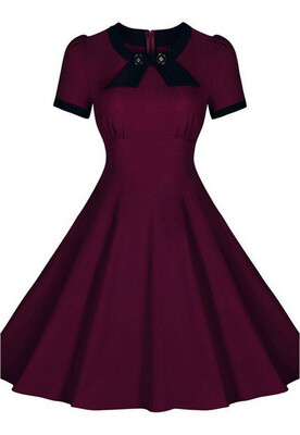 

Bigood Women Sweet Round Neck Short Sleeve Casual Skirt Dress Party Skirt
