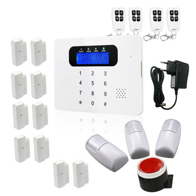 

Wireless GSM&SMS Burglar Alarm Security System with Motion Detector Gate Intruder Sensor Control App ios Android