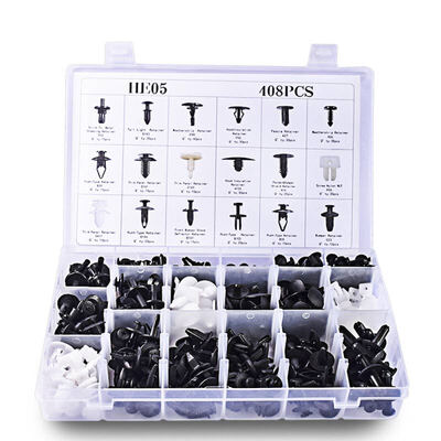 

CNIKESIN HE05 408PCS Застежка-молния для смешанного автомобиля Пластмассовый заклепочный зажим для автопилота Зажим для фиксатора Fender для бампера 18 видов для NISSAN Ford