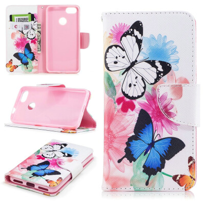 

BEFOSPEY Painting PU LeatherSoft TPU Card Slot Stand Wallet Case For Huawei P9 lite mini50" Y6 Pro2017