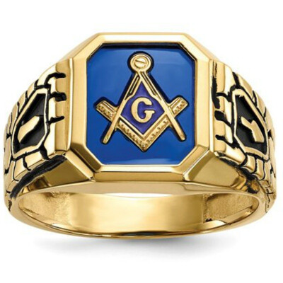 

Hot Selling Personality Fashion 18k gold Plated Masonic Memorial religious Party ring Size7 8 9 10 11 12 13 14 15