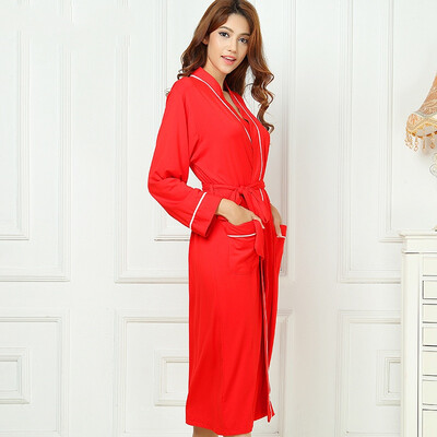 

Bamboo Fiber Men Bathrobe Stain Robe Mans Sleepwear Soft Nightgown for Male Pajamas Gown Lounge Wear Nature Bamboo Summer