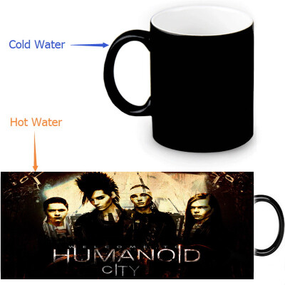 

Tokio Hotel 350ml / 12oz Heat Reveal Mug Color Change Чашка кофе Чувствительные морфинговые кружки Волшебная чашка для чайных чашек