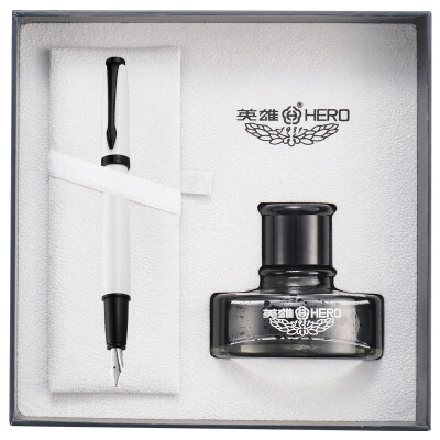 

Hero HERO 988 month white elegant gold pen F-point ink pen combination set slow language series