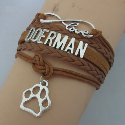 

Fashion Leather Multi-layers Jewelry Shiba Inu Mom Dog Charm Bracelet for Couple Infinity Love Animal Puppy Men Women Chain Bangle