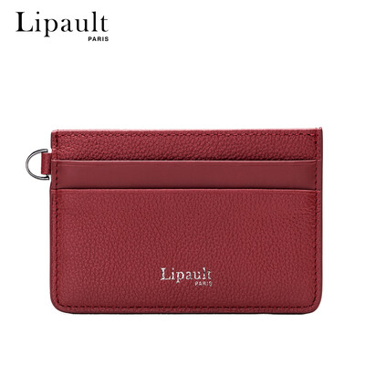 

Lipault card package ladies cow leather multi-card certificate set mini bank card holder P6205030 ruby red