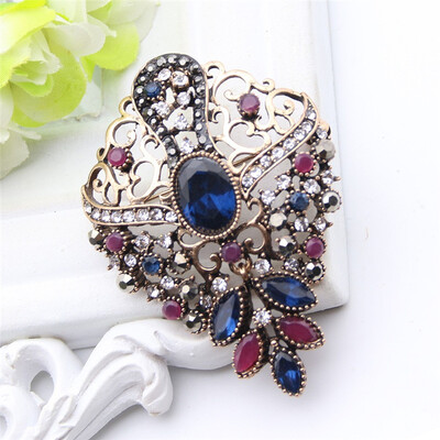 

Hollow Flower Turkish Brooch Pendant Dual-Purpose Women Jewelry Colorful Resin Broches Brooches India Bridal Jewelry Hijab Pins