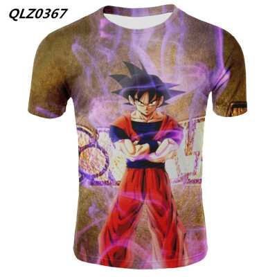 

XXXXL New Mens Fashion Short-Sleeve T-Shirt Dragon Ball Anime Print T-Shirt Casual Slim Sport T-Shirt Mens Tights