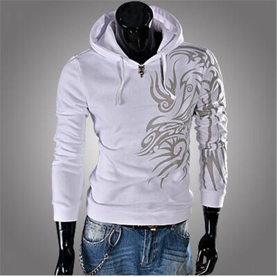 

Mens long sleeved sweater wholesale trade Korean fashion dragon stamp hooded hoodies coat trade