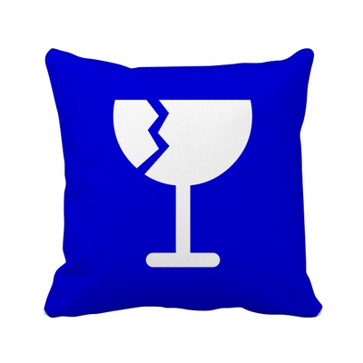 

хрупкая Blue Square предупреждающий знак площадь бросить подушку включить подушки покрытия дома диван декор подарок