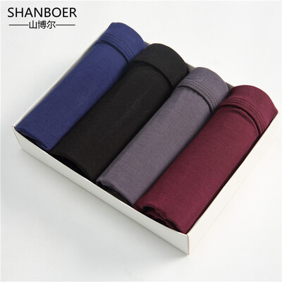 

2018 4Pcs Lot Men Underwear Boxers Cotton Print Black White Gray Men Boxer Underwear Sexy Comfort Men Shorts Panties