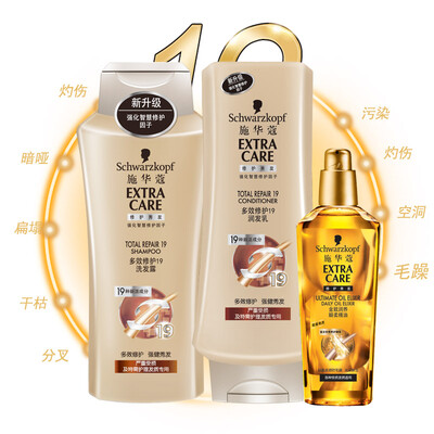 

Schwarzkopf Multi-effect Repair 19 Эфирное масло (шампунь 400 мл + кондиционер 400 мл + эфирное масло 75 мл) (случайный для новых и старых пакетов)