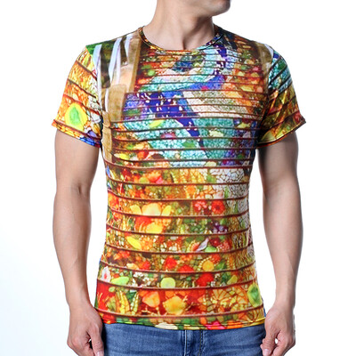 

Mens Fruit Printed Short Sleeve Round Neck Pullover T-Shirts