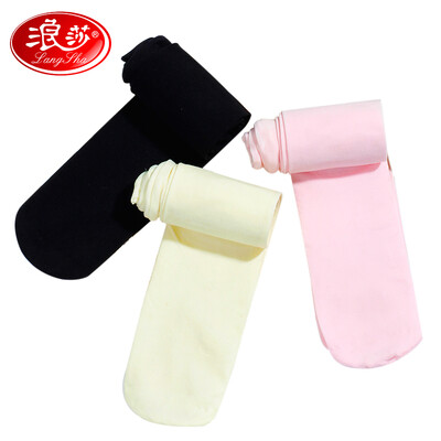 

Langsha 2 childrens pantyhose womens velvet stockings girls leggings socks dance socks black powder each pair of M 115-130cm 6-8 years old