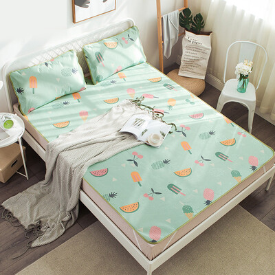 

Jiuzhou deer mat home textile ice silk mat three-piece summer double foldable mat 18 m bed