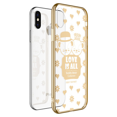 

Teddy Collection Apple x Mobile Shell iPhonex10 Cover Electroplating Transparent Silicone Soft shell Love Teddy